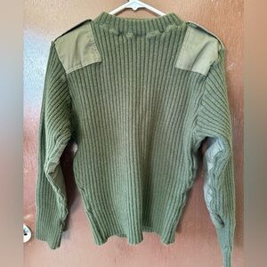 Army Surplus Green Sweater 100% Wool